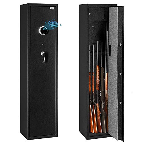Bonnlo Biometric Rifle Safe Quick Access Safe Large 5 Cabi...