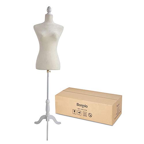 Bonnlo Female Dress Form Pinnable Mannequin Body Torso with Wooden...