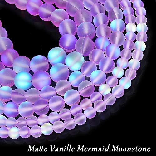 Matte Purple Aurora Crystal Glass Beads, 6MM Frosted Glitter Shini...