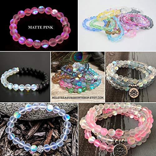Matte Purple Aurora Crystal Glass Beads, 6MM Frosted Glitter Shini...