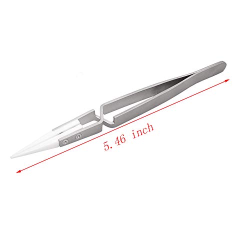 3pcs Precision Reverse Ceramic Stainless Steel Tweezers Non-Conduc...