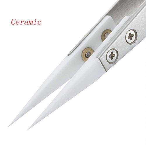 3pcs Precision Reverse Ceramic Stainless Steel Tweezers Non-Conduc...