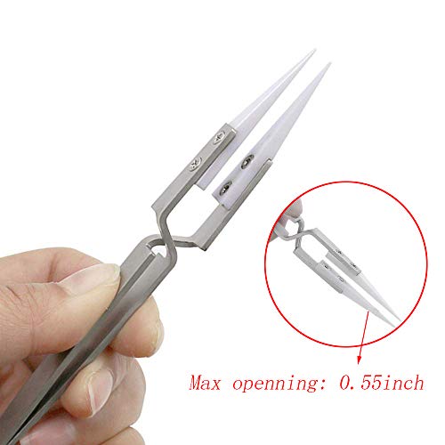 3pcs Precision Reverse Ceramic Stainless Steel Tweezers Non-Conduc...