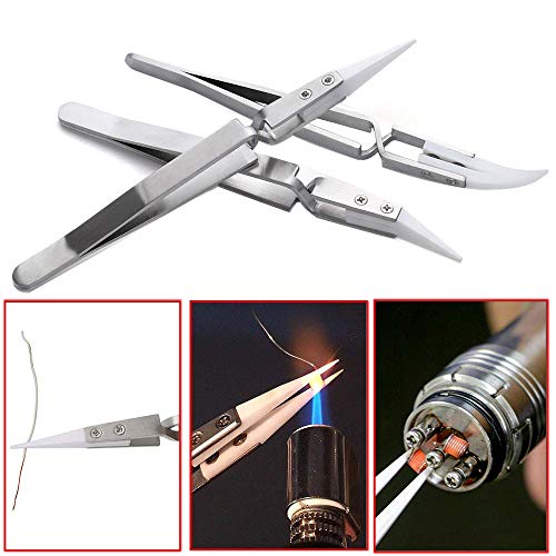 3pcs Precision Reverse Ceramic Stainless Steel Tweezers Non-Conduc...