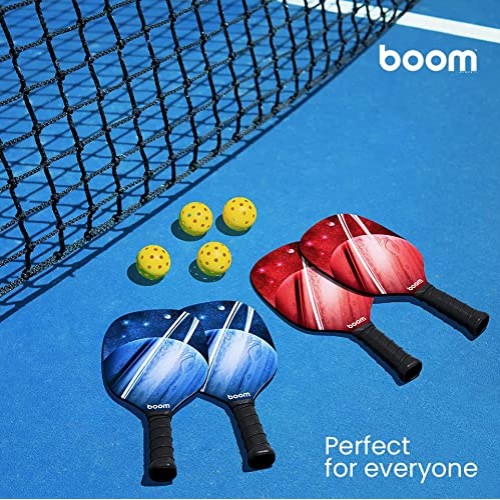 Pickleball Paddle Set | Set of 4 Premium Wood Paddles | Complete S...