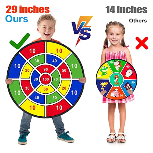 29 Large Dart Board for Kids, BooTaa Kids Dart Board with 12 Stic...