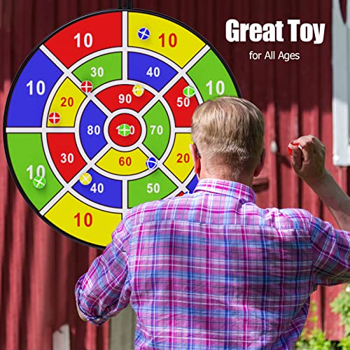 29 Large Dart Board for Kids, BooTaa Kids Dart Board with 12 Stic...