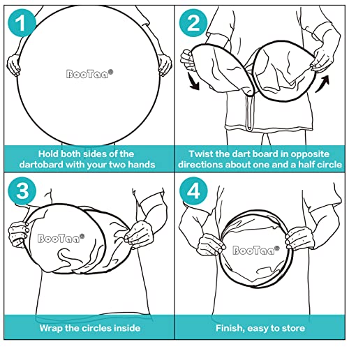 29 Large Dart Board for Kids, BooTaa Kids Dart Board with 12 Stic...