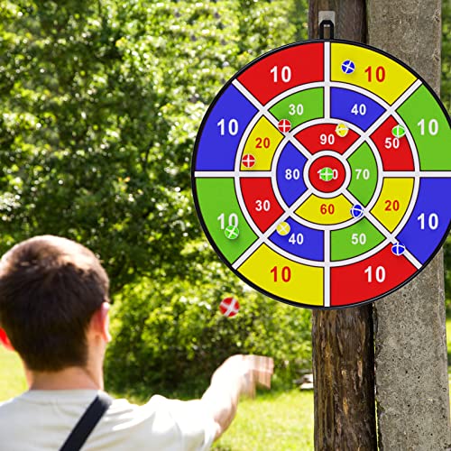 29 Large Dart Board for Kids, BooTaa Kids Dart Board with 12 Stic...