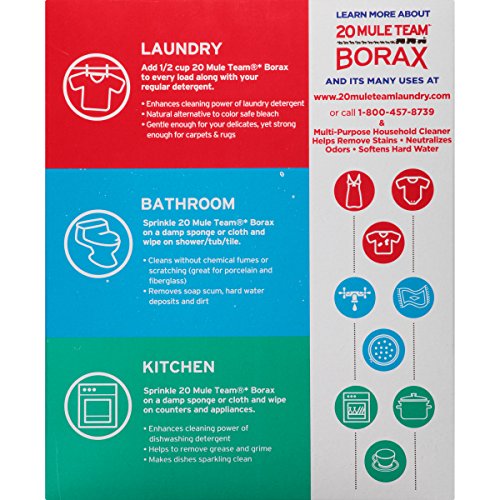 BORAX 20 Mule Team Laundry Booster, Powder, 4 Pounds
