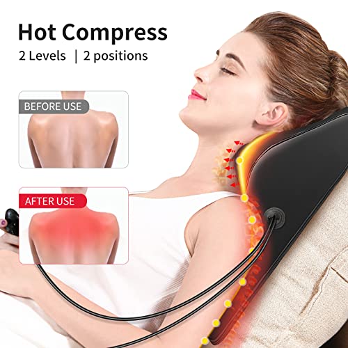 Boriwat Back Massager with Heat, Cordless Massagers for Neck and B...