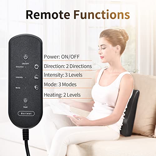 Boriwat Back Massager with Heat, Cordless Massagers for Neck and B...