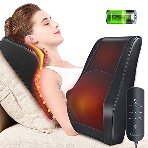 Boriwat Back Massager with Heat, Cordless Massagers for Neck and B...