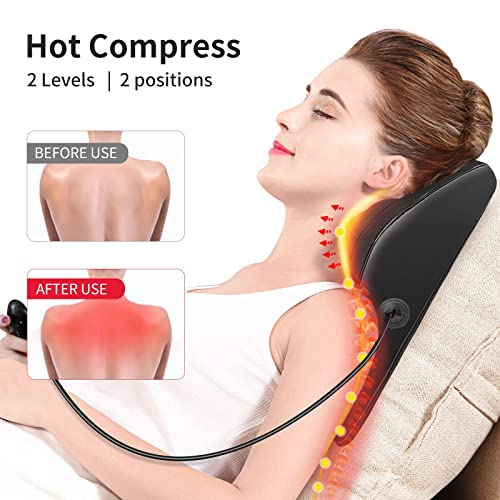 Boriwat Back Massager with Heat, Massagers for Neck and Back, 3D K...
