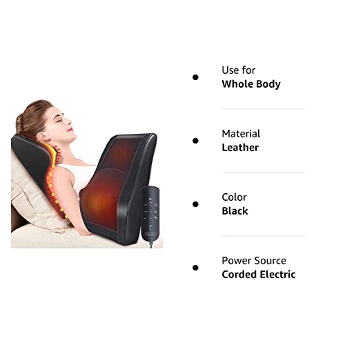 Boriwat Back Massager with Heat, Massagers for Neck and Back, 3D K...