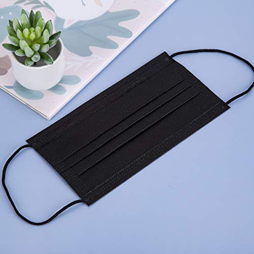 Borje Disposable Face Mask, 100 PCS Black Masks, 3 Ply Protection ...