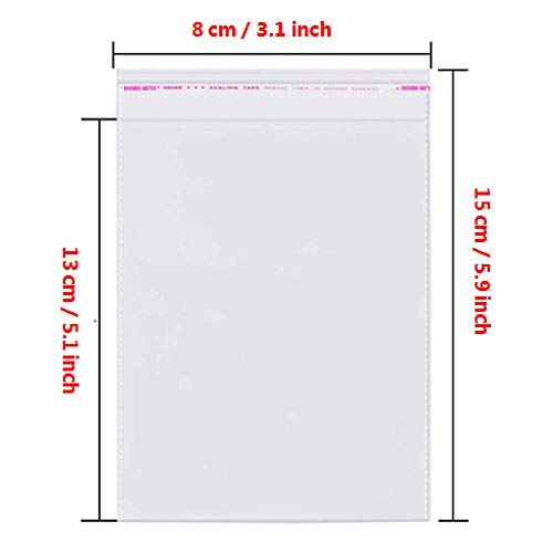 200 Pcs 3x5 Clear Resealable Cello/Cellophane Bags Self Adhesive S...