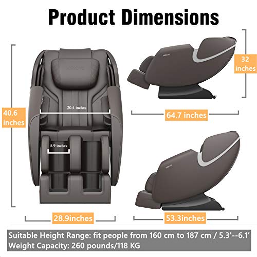 BOSSCARE Massage Chair Recliner with Zero Gravity, Full Body Airba...