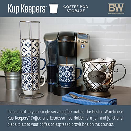 Boston Warehouse Coffee Mug Kup Keeper, Storage Basket,20 pods