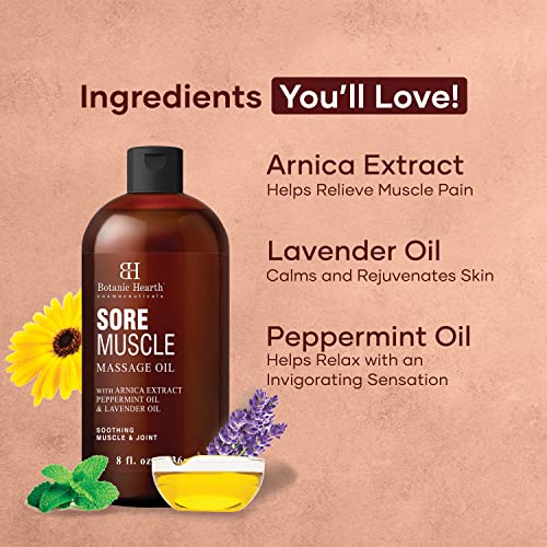BOTANIC HEARTH Sore Muscle Massage Oil - with Arnica Montana Extra...