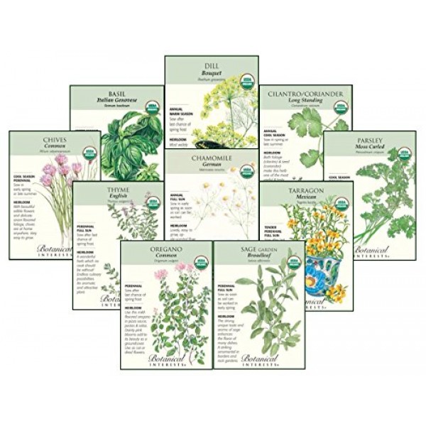 Botanical Interests Organic Herb Garden Seed Collection I - 10 Pac...