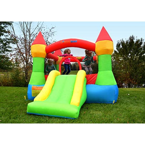 Bounceland Bounce House Castle with Basketball Hoop Inflatable Bou...