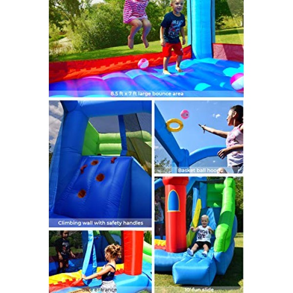 Bounceland Royal Palace Inflatable Bounce House, with Long Slide, ...