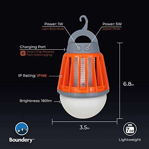 Bug Bulb 2 in 1 Camping Lantern by Boundery - Electric Bug Zapper ...