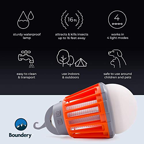 Bug Bulb 2 in 1 Camping Lantern by Boundery - Electric Bug Zapper ...