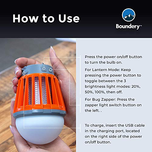 Bug Bulb 2 in 1 Camping Lantern by Boundery - Electric Bug Zapper ...
