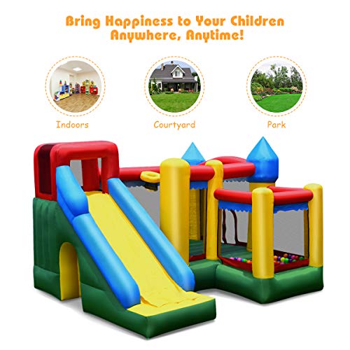 BOUNTECH Inflatable Bounce House, 6 in 1 Castle Jumping Bouncer w/...