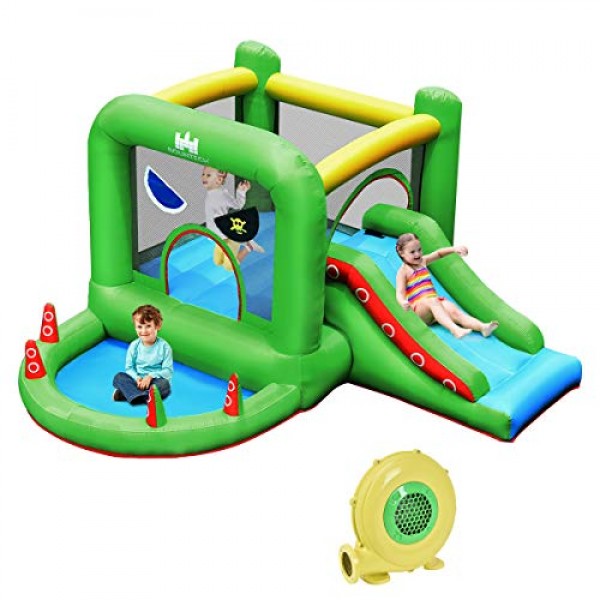 BOUNTECH Inflatable Bounce House, Pirate Style Jumping Castle w/ 4...