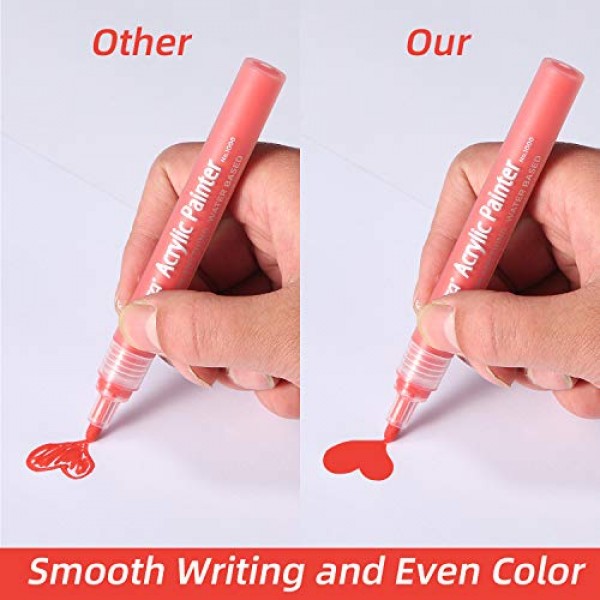 Acrylic Paint Marker Pens-Bouraw Set of 12 Colors for Rocks Painti...
