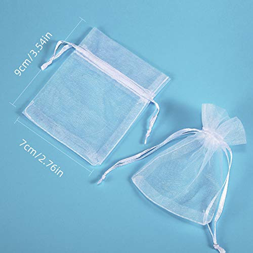 Bouraw 100Pcs Organza Bags, Drawstring Pouches, Wedding Favour Bag...