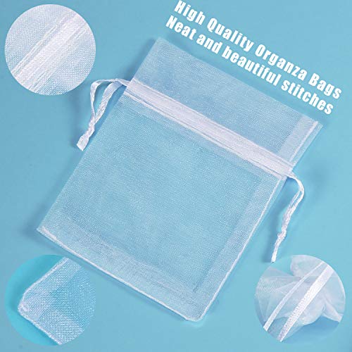 Bouraw 100Pcs Organza Bags, Drawstring Pouches, Wedding Favour Bag...