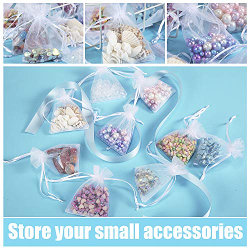Bouraw 100Pcs Organza Bags, Drawstring Pouches, Wedding Favour Bag...