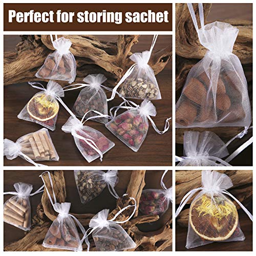 Bouraw 100Pcs Organza Bags, Drawstring Pouches, Wedding Favour Bag...