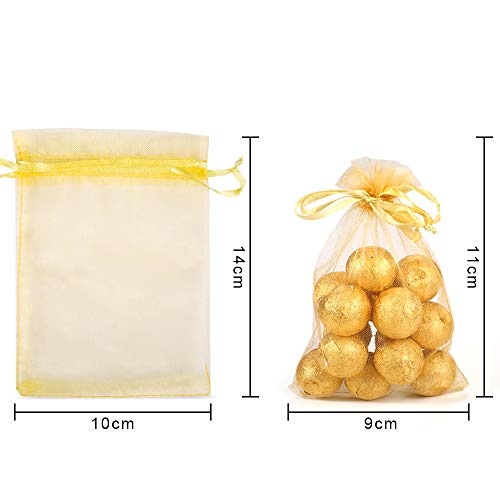 Bouraw 120Pcs Organza Bags 4x6 Inches Mixed Color with Drawstring,...