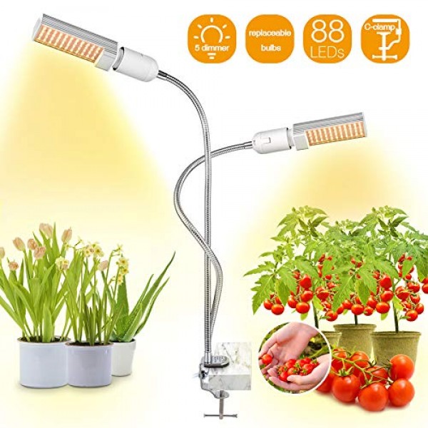 Bozily LED Grow Lights for Indoor Plants Full Spectrum,45W Dimmabl...