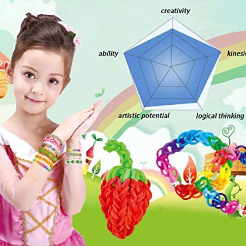 5000+ Rainbow Loom Bands, Rainbow Rubber Bands for Bracelet Maki...