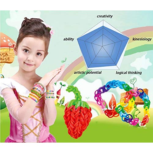 5000+ Rainbow Loom Bands, Rainbow Rubber Bands for Bracelet Maki...