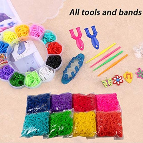 5000+ Rainbow Loom Bands, Rainbow Rubber Bands for Bracelet Maki...