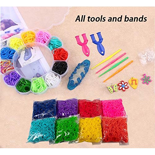 5000+ Rainbow Loom Bands, Rainbow Rubber Bands for Bracelet Maki...
