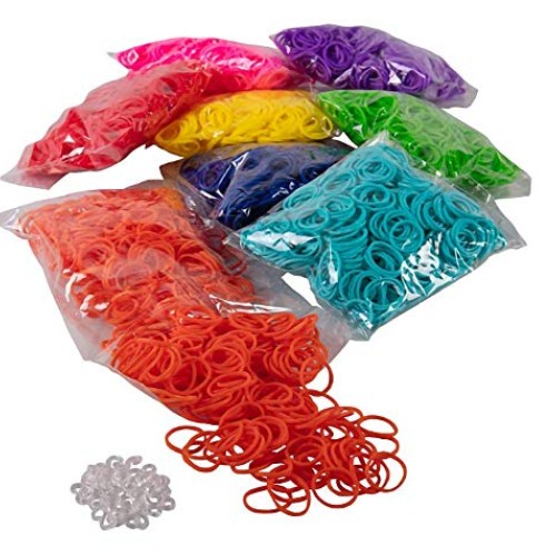 5000+ Rainbow Loom Bands, Rainbow Rubber Bands for Bracelet Maki...