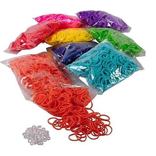 5000+ Rainbow Loom Bands, Rainbow Rubber Bands for Bracelet Maki...