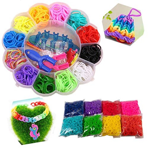 5000+ Rainbow Loom Bands, Rainbow Rubber Bands for Bracelet Maki...