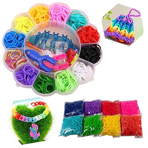 5000+ Rainbow Loom Bands, Rainbow Rubber Bands for Bracelet Maki...