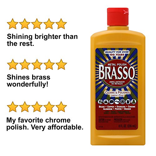 Brasso 2660089334 8 oz Metal Polish for Brass, Copper, Stainless, ...