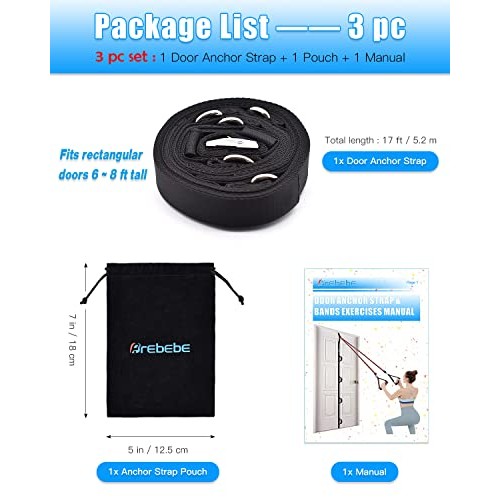 Brebebe Door Anchor Strap for Resistance Bands Exercises, Multi Po...