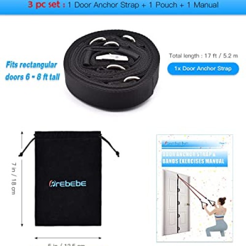 Brebebe Door Anchor Strap for Resistance Bands Exercises, Multi Po...